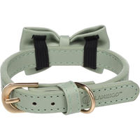 Produktbild von Flamingo Hundehalsband Nela mit Schleife in Grün, XS, wasserabweisend Kunstleder - 1 Stk.