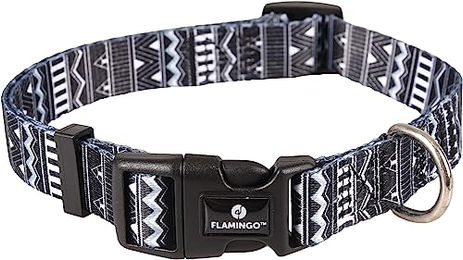 Flamingo Hundehalsband Sadie Schwarz Weiß Größe M 40-55 cm 20 mm – Bild 1 von 1
