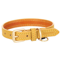 Flamingo Hundehalsband Virginia Gelb Leder Größe XS wasserabweisend – Bild 1 von 6