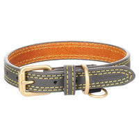 Produktbild von Flamingo Hundehalsband Virginia Grau aus Leder Größe XS