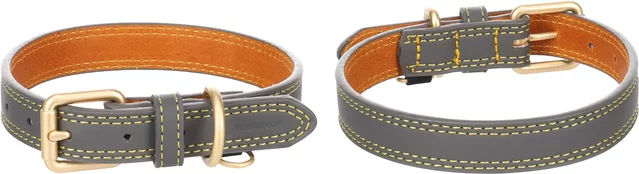 Flamingo Hundehalsband Virginia Grau mit Gold-Details Größe M – Bild 1 von 5
