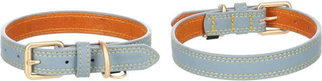 Flamingo Hundehalsband Virginia hellblau Leder mit Ring für ID-Anhänger Größe M/L – Bild 1 von 6