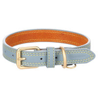 Produktbild von Flamingo Hundehalsband Virginia Leder Blau Größe S