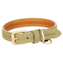 Flamingo Hundehalsband Virginia Leder Grün XS wasserabweisend - 1 Stk. – Bild 1 von 4
