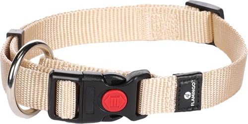 Flamingo Hundehalsband Ziggi beige aus Nylon Größe M – Bild 1 von 4
