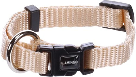 Flamingo Hundehalsband Ziggi Beige Nylon XS mit Zugentlastung stufenlos verstellbar – Bild 1 von 4