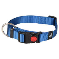 Produktbild von Flamingo Hundehalsband Ziggi Blau Nylon Größe L mit Zugentlastung und Sicherheitsschloss - 1 Stk.
