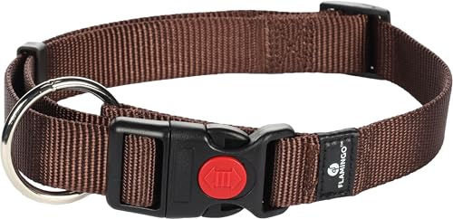 Flamingo Hundehalsband Ziggi braun Nylon Größe L - 1 Stk. – Bild 1 von 4
