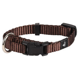 Flamingo Hundehalsband Ziggi braun Nylon Größe XL mit Zugentlastung und Sicherheitsschloss - 1 Stk. – Bild 1 von 4