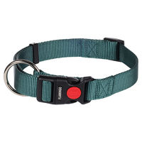 Produktbild von Flamingo Hundehalsband Ziggi dunkelgrün Größe L aus Nylon mit Zugentlastung und Sicherheitsschloss