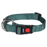 Produktbild von Flamingo Hundehalsband Ziggi Dunkelgrün Größe M aus Nylon mit Zugentlastung und Sicherheitsschloss - 1 Stk.