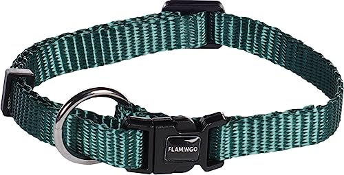 Flamingo Hundehalsband Ziggi Dunkelgrün XS für Welpen mit Zugentlastung – Bild 1 von 4