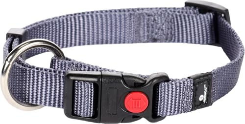 Flamingo Hundehalsband Ziggi Granitblau Größe S 30-45cm mit Zugentlastung und Sicherheitsschloss – Bild 1 von 3