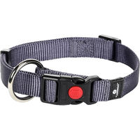 Produktbild von Flamingo Hundehalsband Ziggi Granitblau Nylon Größe M 40-55cm mit Zugentlastung und Sicherheitsschloss