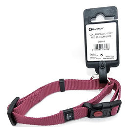 Flamingo Hundehalsband Ziggi kirschrot aus Nylon Größe S 30-45 cm – Bild 1 von 4