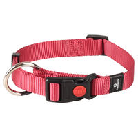 Produktbild von Flamingo Hundehalsband Ziggi kirschrot Größe M aus Nylon mit Zugentlastung und Sicherheitsschloss