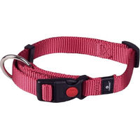 Produktbild von Flamingo Hundehalsband Ziggi Kirschrot Größe S mit Zugentlastung und Sicherheitsschloss