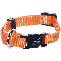 Produktbild von Flamingo Hundehalsband Ziggi Orange XXS aus Nylon mit Zugentlastung und stufenloser Verstellbarkeit 10mm 15-25cm