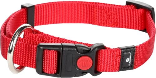 Flamingo Hundehalsband Ziggi Rot Nylon Größe S 30-45cm mit Zugentlastung und Sicherheitsschloss - 1 Stk. – Bild 1 von 5