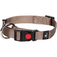 Produktbild von Flamingo Hundehalsband Ziggi Taupe Beige Nylon Größe M 40-55cm mit Klickschnalle und Sicherheitsschloss