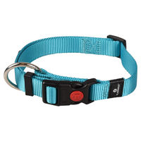 Produktbild von Flamingo Hundehalsband Ziggi Türkis Nylon Größe M mit Zugentlastung und Sicherheitsschloss - 1 Stk.