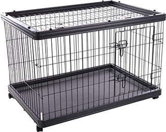 Flamingo Hundehütte mit Rollen Schwarz 97,5 x 69 x 66,5 cm – Bild 1 von 5
