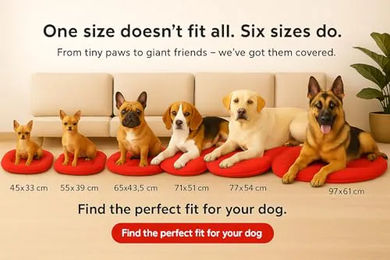 Flamingo Hundekissen Firenze dünn oval rot 65 x 43,5 x 3 cm – Bild 1 von 3