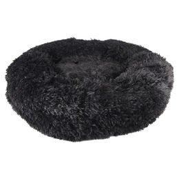 Flamingo Hundekissen Krems rund aus Plüsch Schwarz Durchmesser 70 cm – Bild 1 von 3
