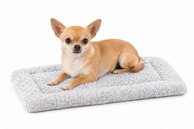 Flamingo Hundekissen und Katzenbett aus Plüsch Grau Größe L - 40,5 cm – Bild 1 von 4