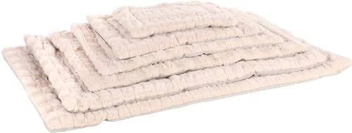 Flamingo Hundekissen Verona Rechteck Beige aus weichem Plüsch mit abnehmbarem Bezug und rutschfestem Boden – Bild 1 von 3