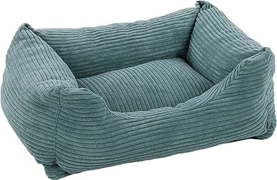Flamingo Hundekorb aus Cord in Blau Größe S für kleine Hunde – Bild 1 von 4