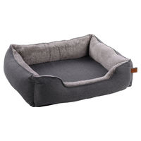 Produktbild von Flamingo Hundekorb Carlota Plüsch Grau Größe L 80 x 67 x 22 cm