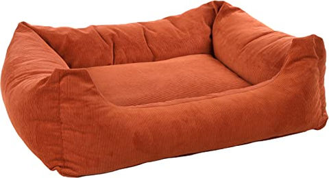 Flamingo Hundekorb Celeste Rechteckig aus Cord in Orange oder Braun 100x80x25cm – Bild 1 von 7