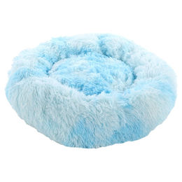 Flamingo Hundekorb Demi rund Blau aus Plüsch rutschfest und waschbar – Bild 1 von 3