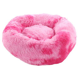 Flamingo Hundekorb Demi rund rosa aus Plüsch mit rutschfester Unterseite und waschbarer Oberfläche – Bild 1 von 2