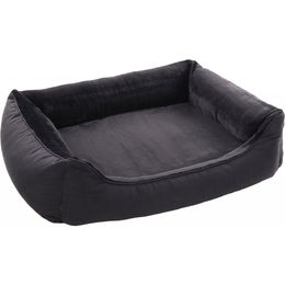 Flamingo Hundekorb Esmo aus Plüsch Schwarz 100x80x25 cm – Bild 1 von 3