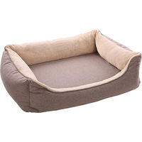 Produktbild von Flamingo Hundekorb Esmo rechteckig aus Plüsch Beige 100x80x25 cm