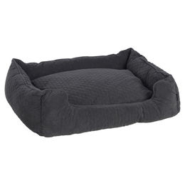 Flamingo Hundekorb Fahra rechteckig aus Plüsch dunkelgrau 80 x 67 x 22 cm – Bild 1 von 3