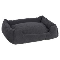 Produktbild von Flamingo Hundekorb Fahra rechteckig aus Plüsch dunkelgrau 80 x 67 x 22 cm