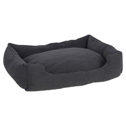 Flamingo Hundekorb Fahra rechteckig aus Plüsch in Dunkelgrau 100 x 80 x 25 cm – Bild 1 von 4