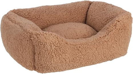 Flamingo Hundekorb Felpa rechteckig Mokka Braun Plüsch 50x40x18cm – Bild 1 von 1