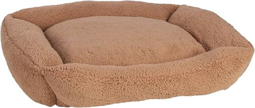 Flamingo Hundekorb Felpa rechteckig Plüsch Mokka Braun 80x67x22cm – Bild 1 von 2