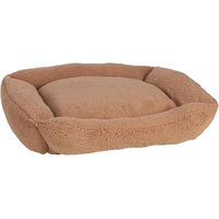 Produktbild von Flamingo Hundekorb Felpa rechteckig Plüsch Mokka Braun 80x67x22cm