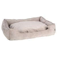 Produktbild von Flamingo Hundekorb Maylo rechteckig aus Plüsch beige für kleine Rassen und alle Altersstufen 100 x 80 x 25 cm