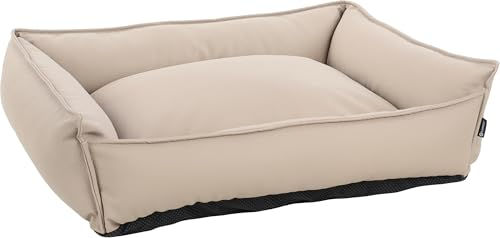 Flamingo Hundekorb Odet aus Kunstleder beige rechteckig 80x67x22cm – Bild 1 von 3