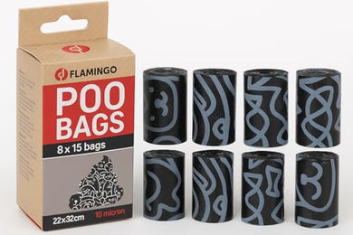 Flamingo Hundekotbeutel Basic Heady Schwarz 8x15 Stück – Bild 1 von 6