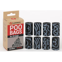 Produktbild von Flamingo Hundekotbeutel Basic Heady Schwarz 8x15 Stück