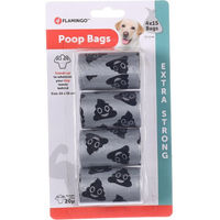 Produktbild von Flamingo Hundekotbeutel Extra Stark Silber und Schwarz 4 x 15 Stück - 4 x 15 Stk.