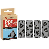 Produktbild von Flamingo Hundekotbeutel Forta Lacha Silber und Schwarz 4x15 Stück - 4 x 15 Stk.