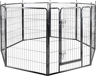 Flamingo Hundelaufstall Zecta aus Metall Schwarz 205x80x100 cm – Bild 1 von 5